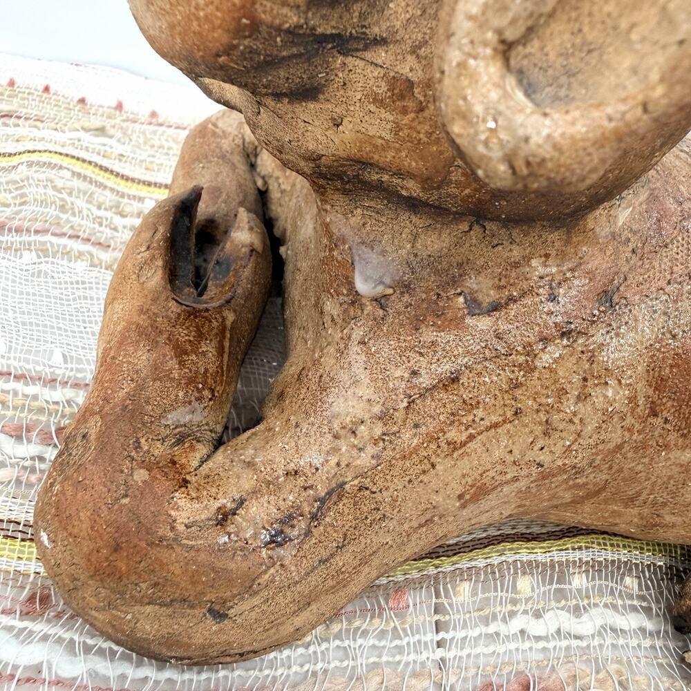 Vintage 70s Max Hindt Studio Art Pottery Big Eyed Country Pig Sculpture Figurine - Picture 7 of 14